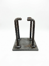 Placa de Anclaje de Acero con Garrotas Soldadas base 300x300 mm